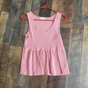 T.la pink ribbed tank top